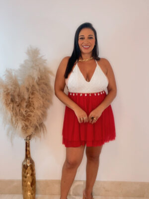 Macaquinho Conchas vermelho