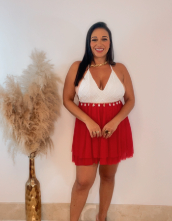 Macaquinho Conchas vermelho